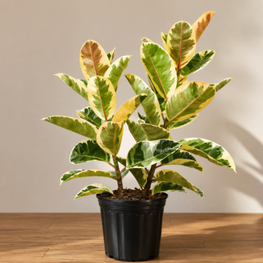 Variegated Rubber Plant / Variegated Rubber Gach