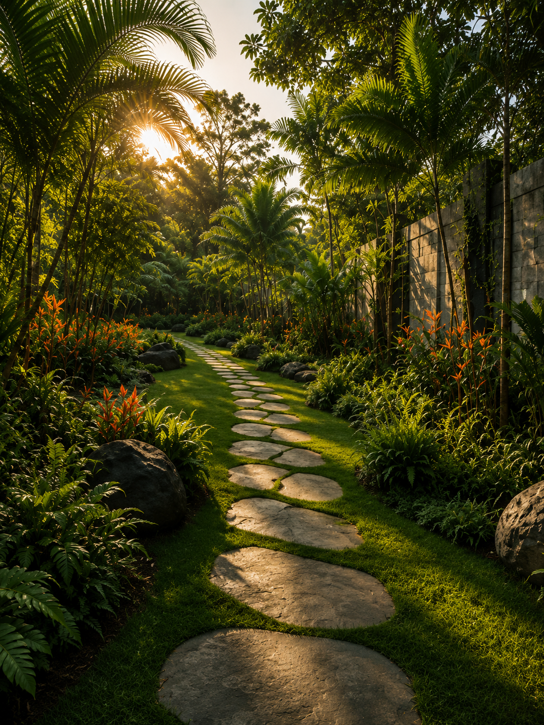 Landscape staging — intentional layering